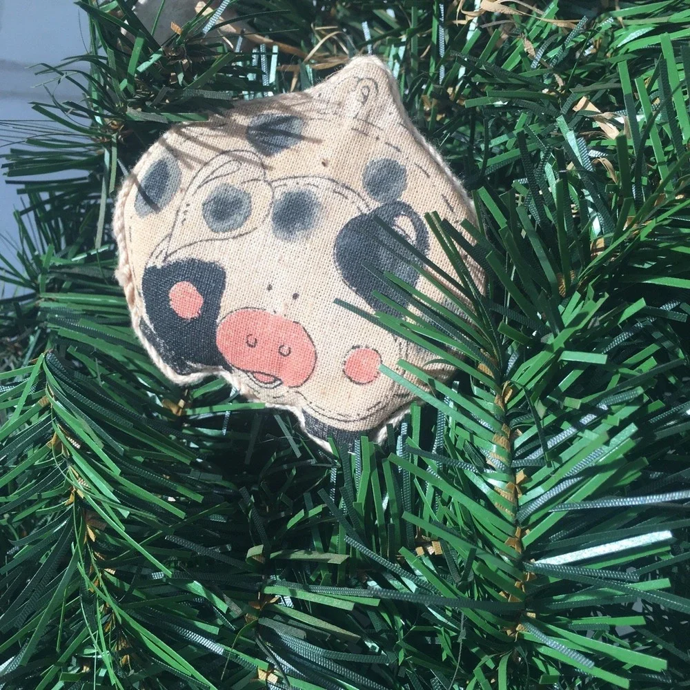 Primitive Evergreen Pig Farmhouse Wreath All‎ Season 20